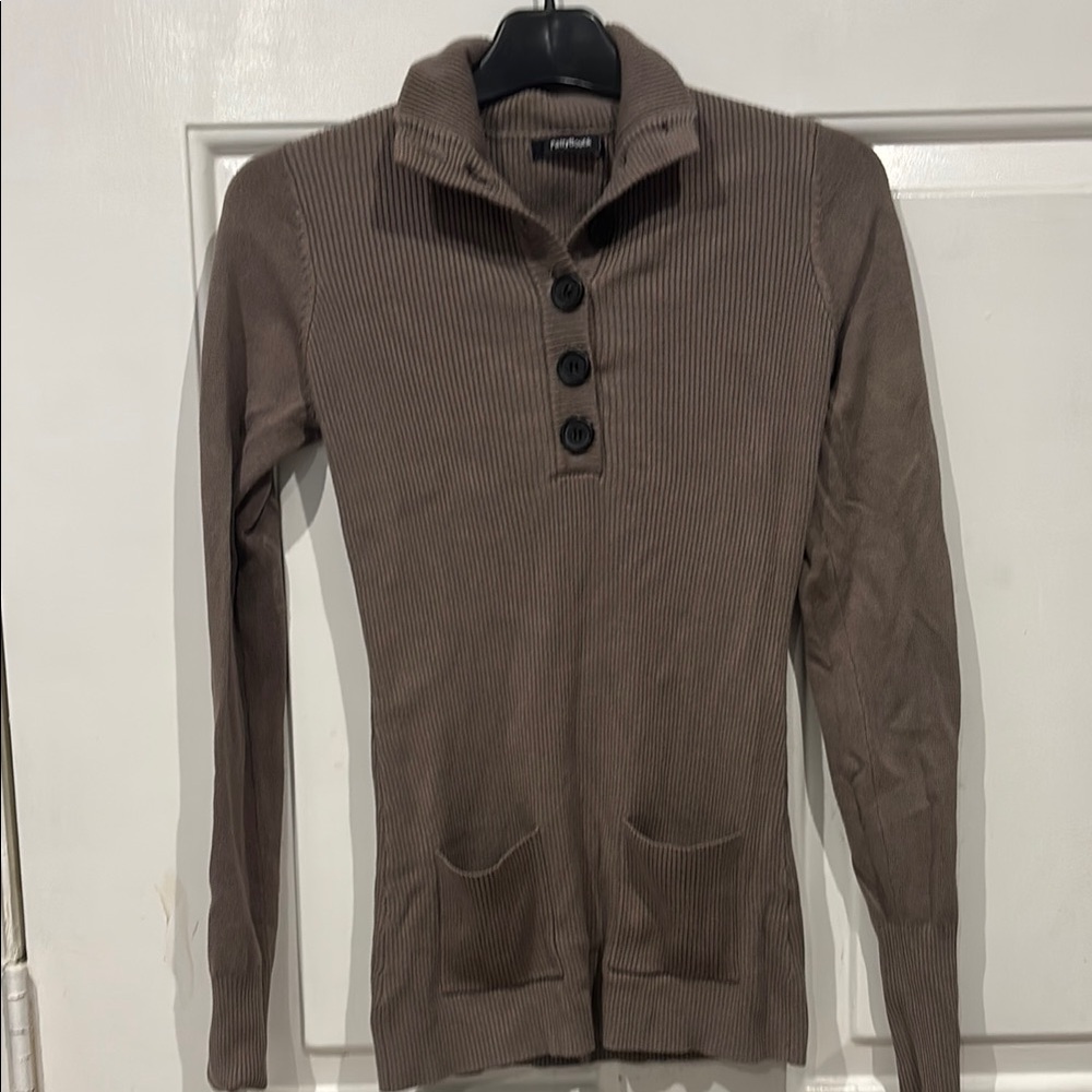 Brown Ribbed Sweater